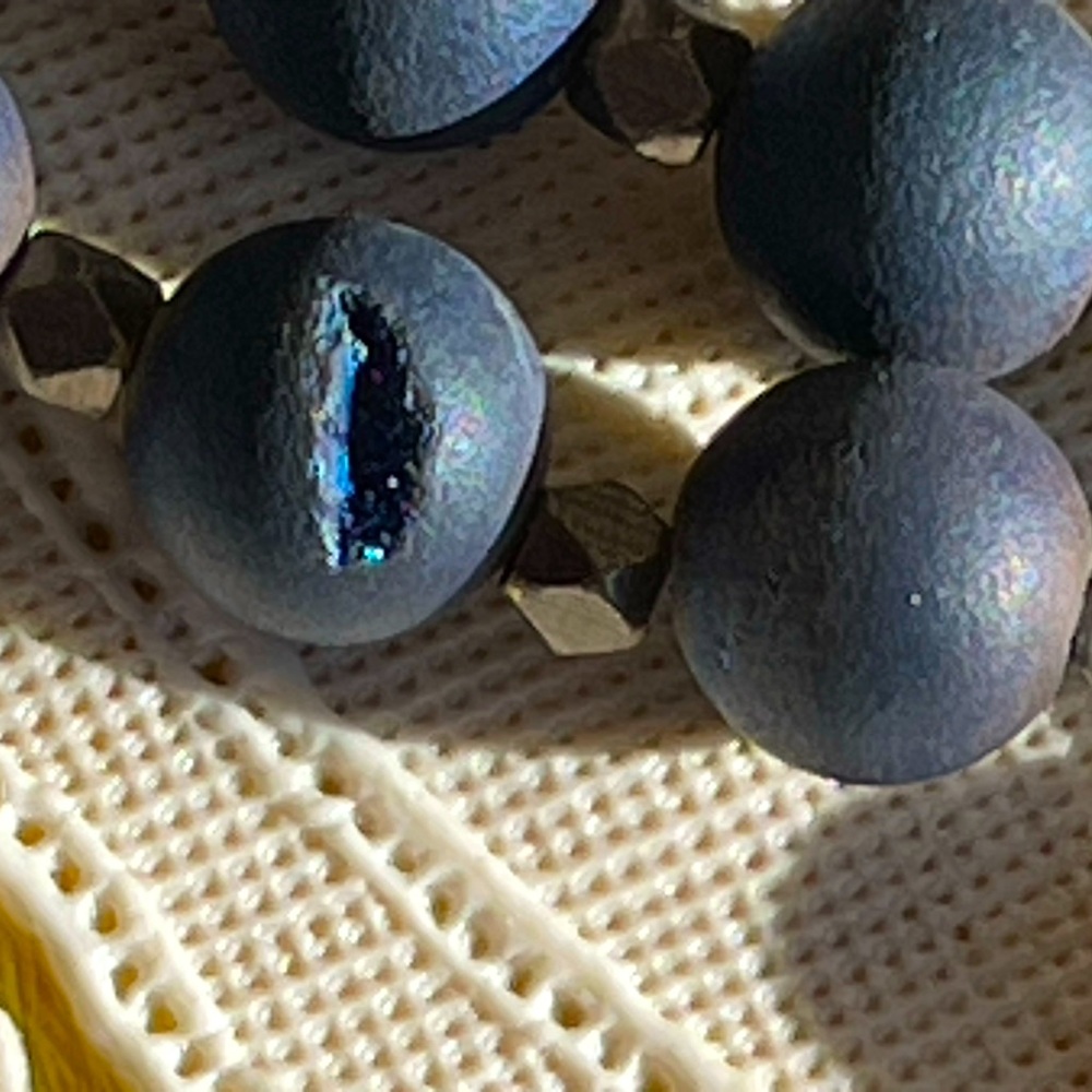 Stunning druzy silver beaded necklace Monica Mauro - Picture 6 of 7